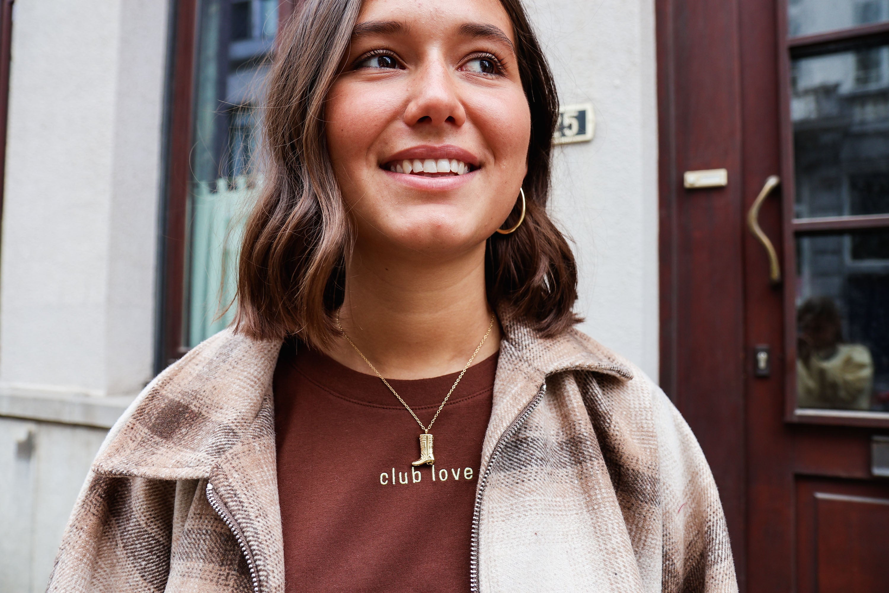 Ella and Rapha Cowboy Boot collana oro acciaio inox