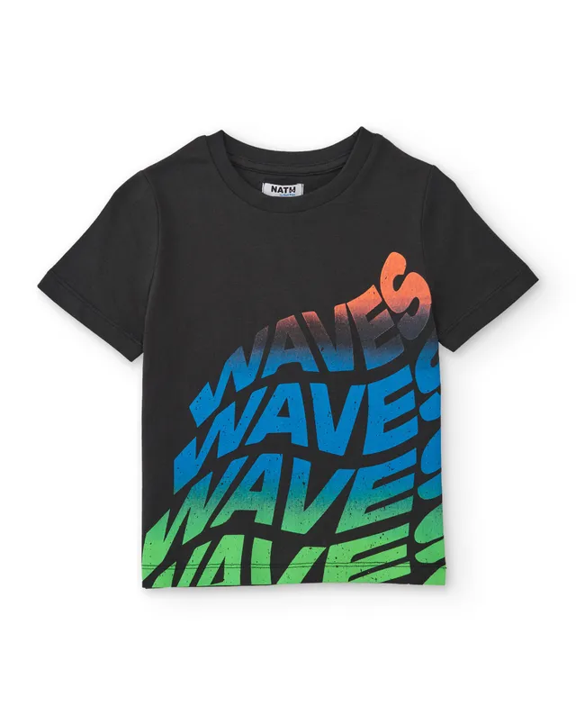 Tuc Tuc t-shirt bambino grigio scuro Waves sfumata
