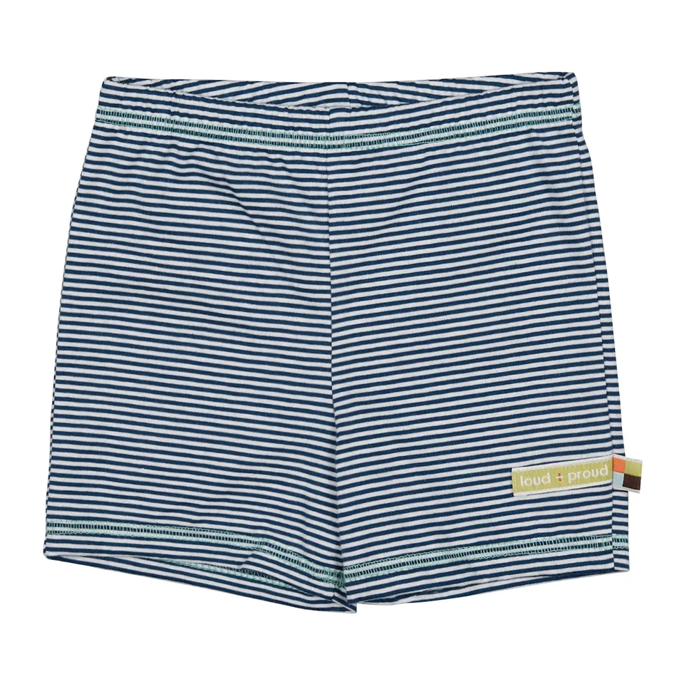 Loud+Proud Short Righe Blu Bimbi Cotone Bio