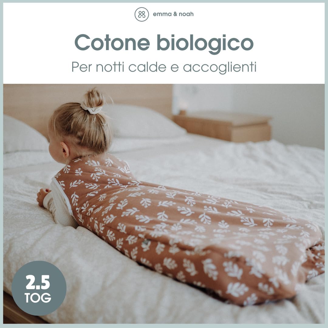 emma & noah sacco nanna 2.5 TOG cotone bio grigio 70 cm