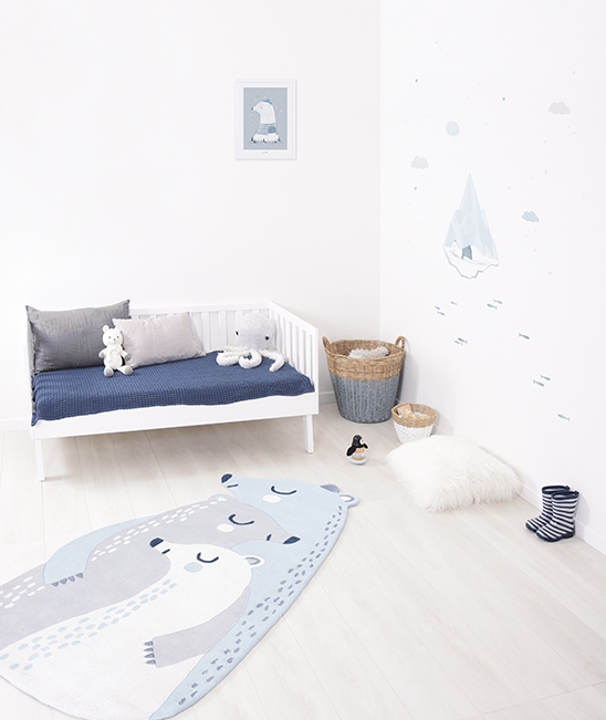Lilipinso Artic Dream tappeto cotone orsi 90x170