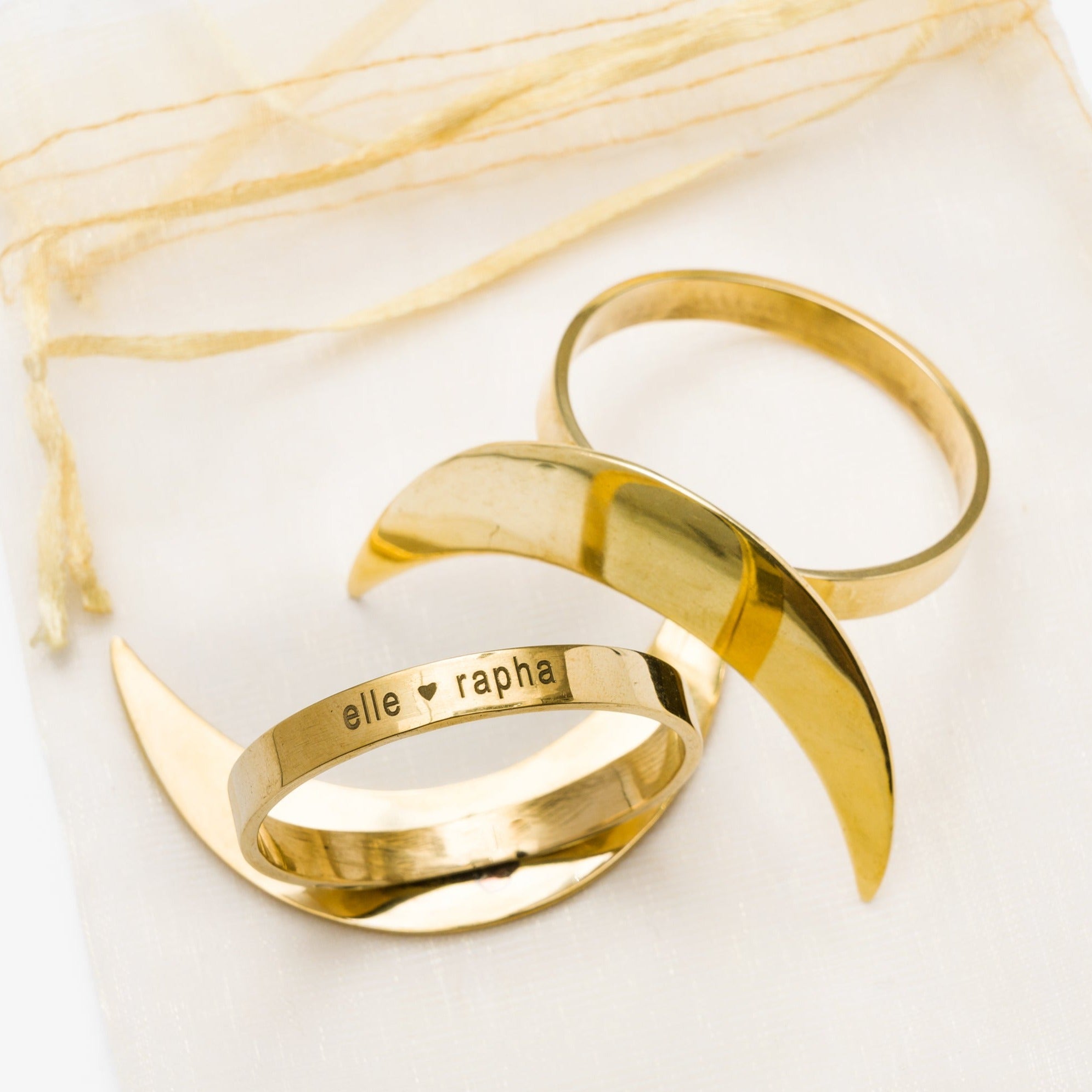 Ella and Rapha Napkin Ring portatovaglioli oro 2 pezzi