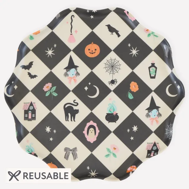 Meri Meri Patchwork Halloween set 4 piatti melamina 27 cm