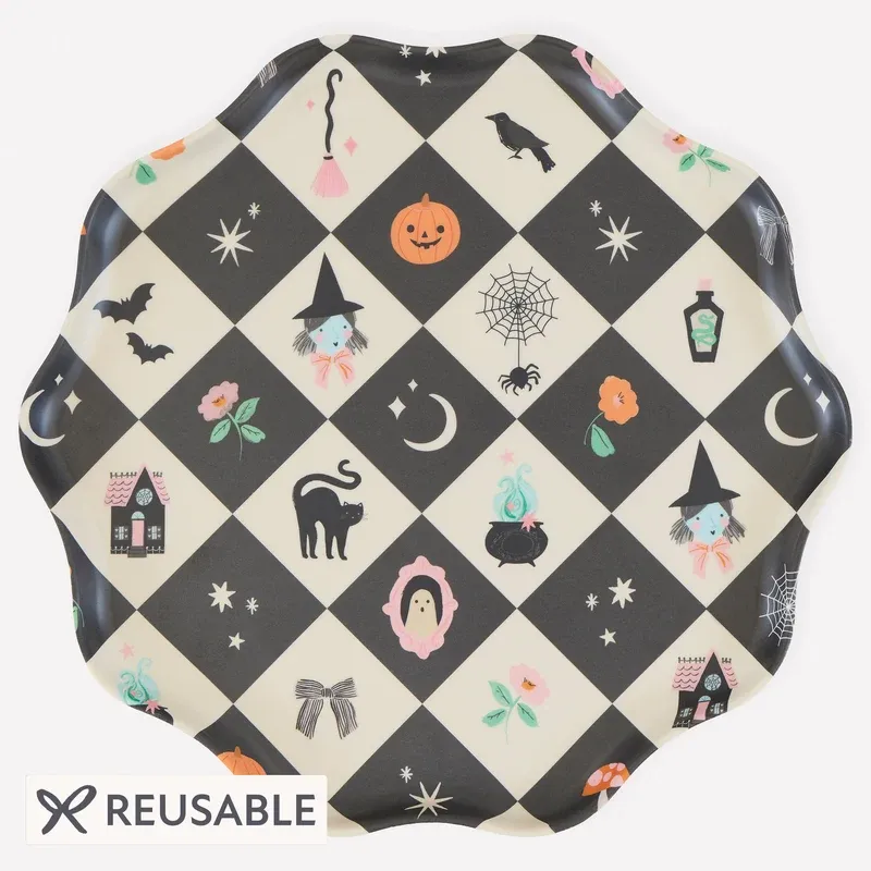 Meri Meri Patchwork Halloween set 4 piatti melamina 27 cm