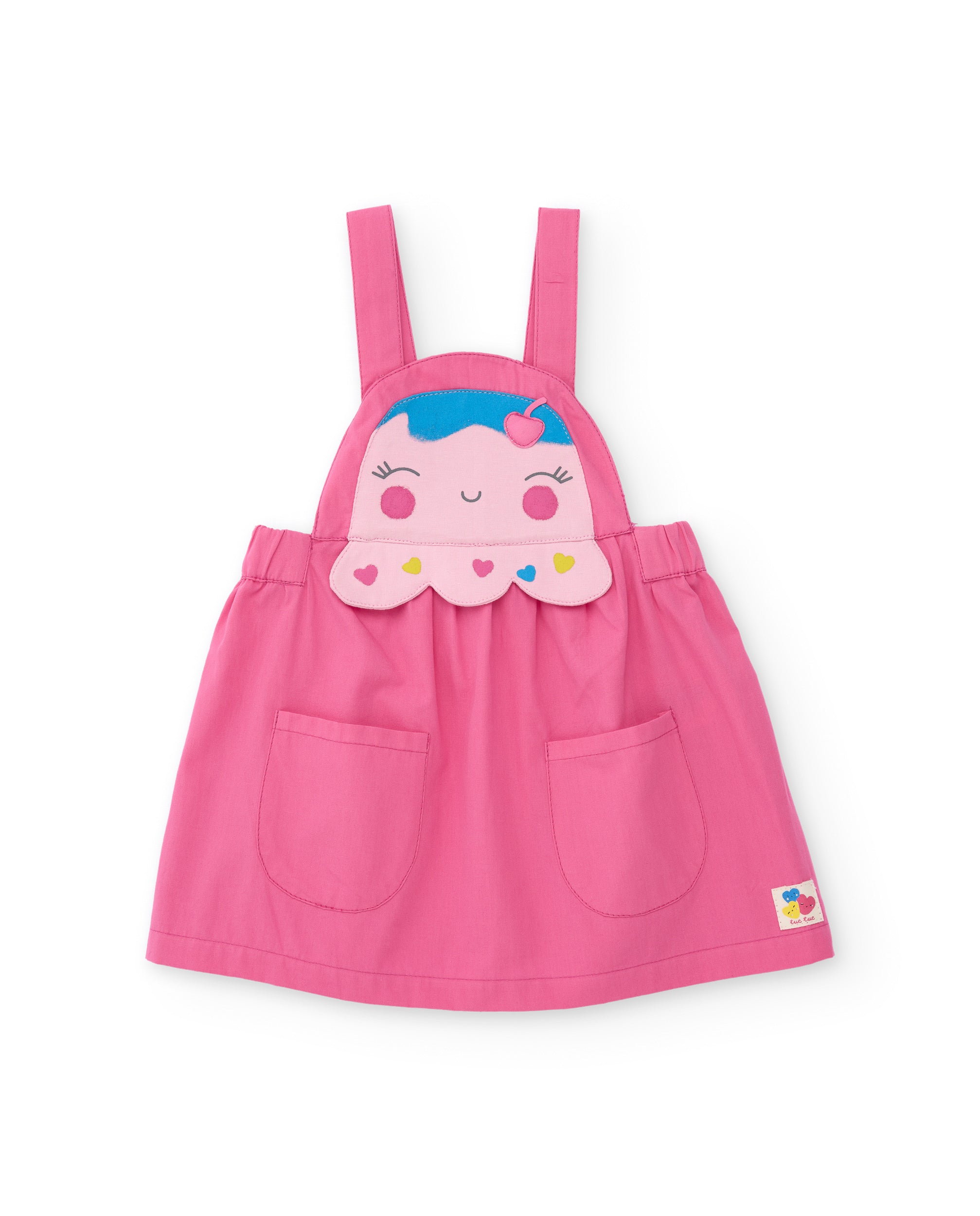 Tuc Tuc completo neonata rosa faccina 2 pezzi