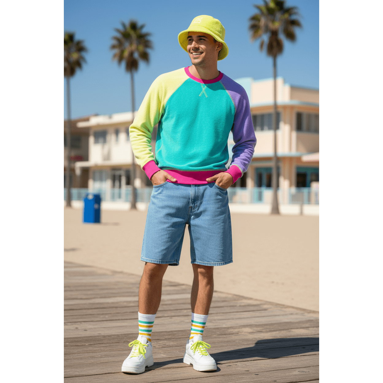Slugs & Snails Neon 90's Raglan Terry felpa spugna bio