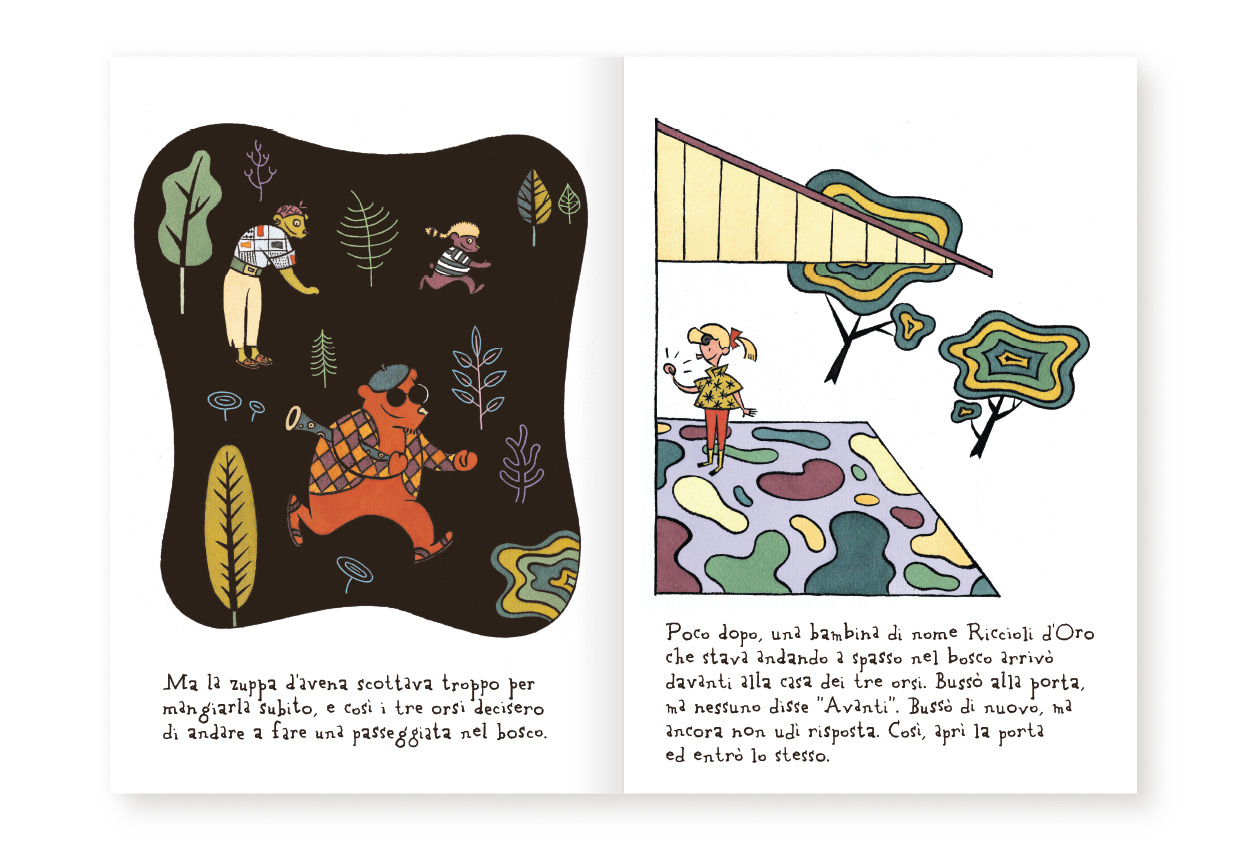 Corraini Riccioli d'Oro e Tre Orsi Libro Illustrato Design