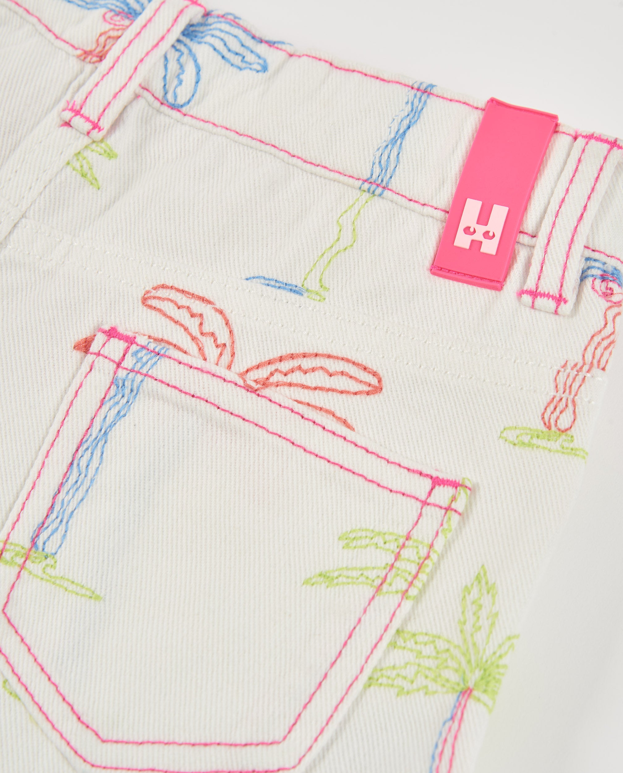 Tuc Tuc shorts bambina bianco stampa palme