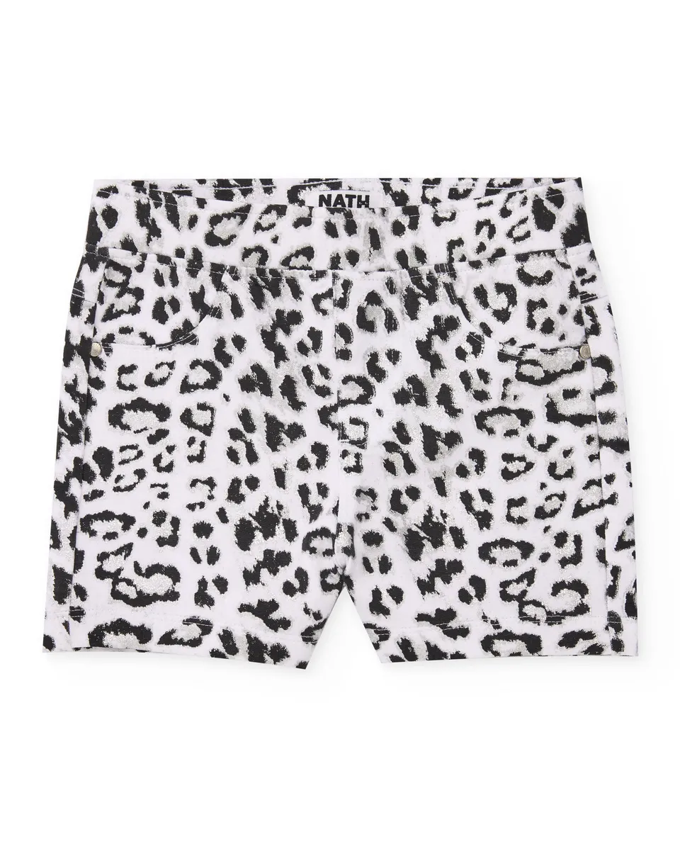 Tuc Tuc shorts bambina bianco animalier elastico
