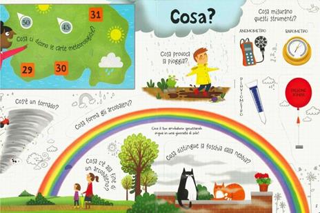 Usborne Che tempo fa Libro dei perché libro alette 3-6 anni