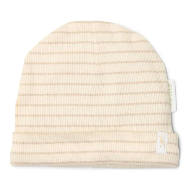Little Dutch Piccola Oca Cappello Neonato Righe Beige Cotone