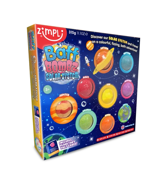 Zimpli Kids Solar System bombe bagno 8 pianeti