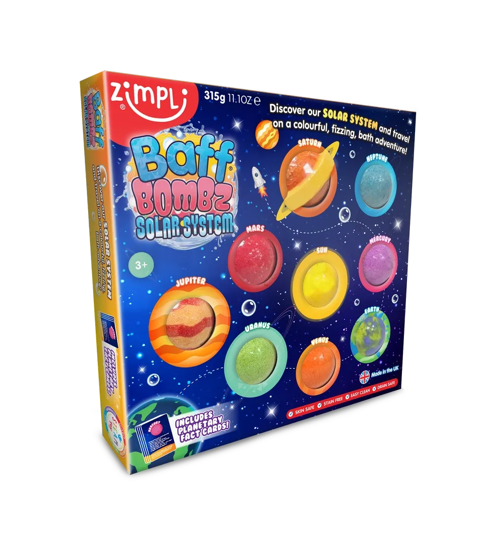 Zimpli Kids Solar System bombe bagno 8 pianeti