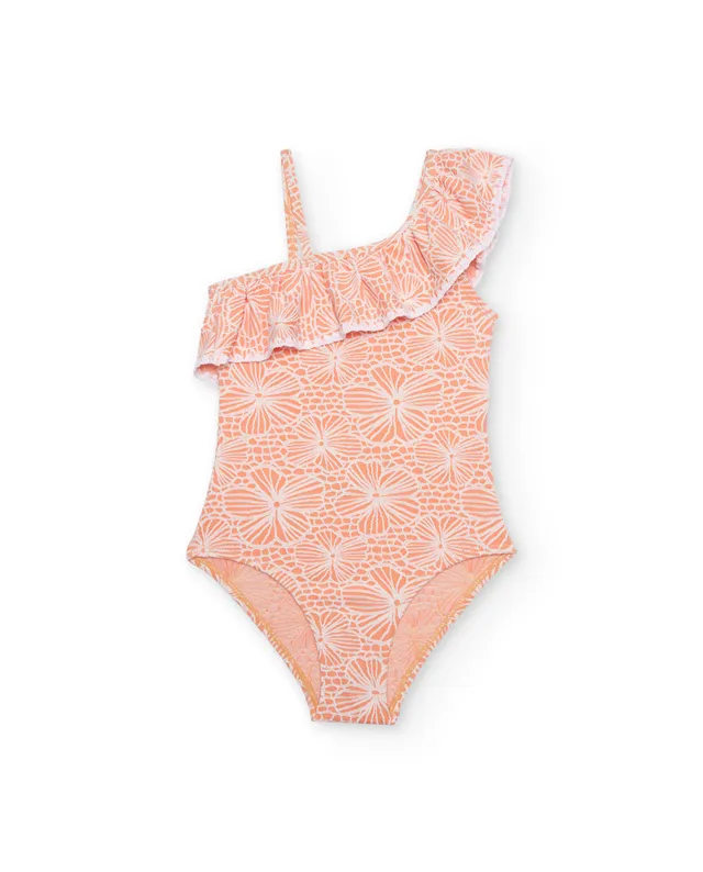 Tuc Tuc Costume Intero Bimba Arancione Asimmetrico