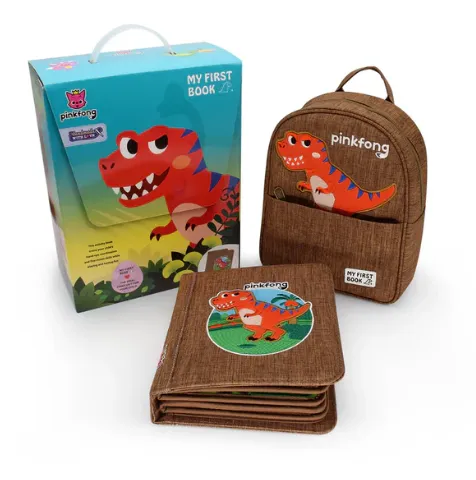 Quiet Book T-Rex libro sensoriale stoffa con zaino