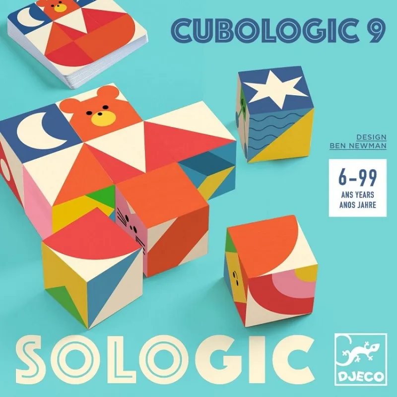 Djeco Cubologic Gioco Composizione 9 Cubi Carte