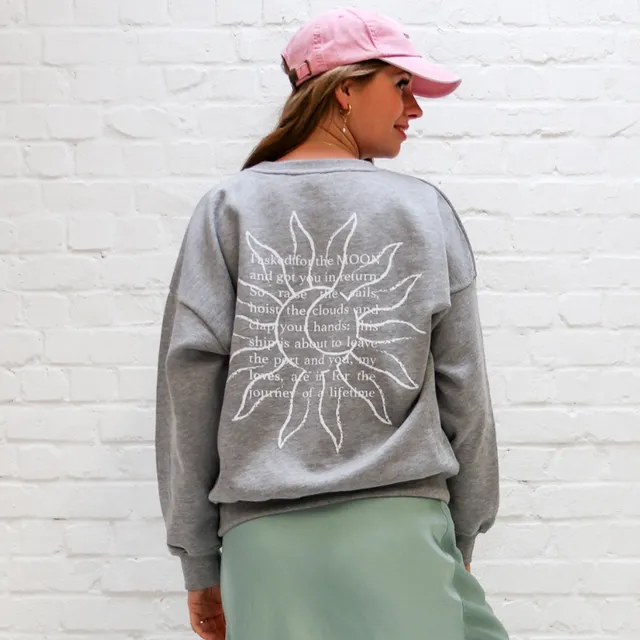 Ella and Rapha Sun felpa grigia in cotone donna