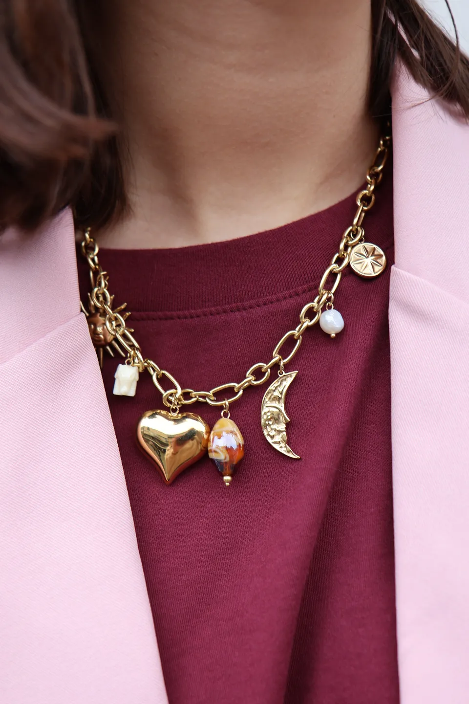 Ella and Rapha Charm Lucky Elephant collana oro acciaio