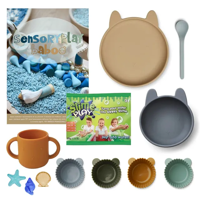 Liewood Primo set travasi silicone verde 12 pezzi sensoriale
