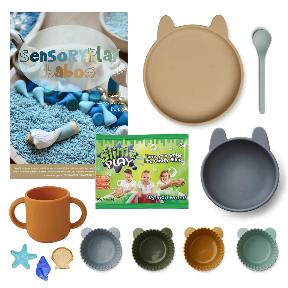 Liewood Primo set travasi silicone verde 12 pezzi sensoriale