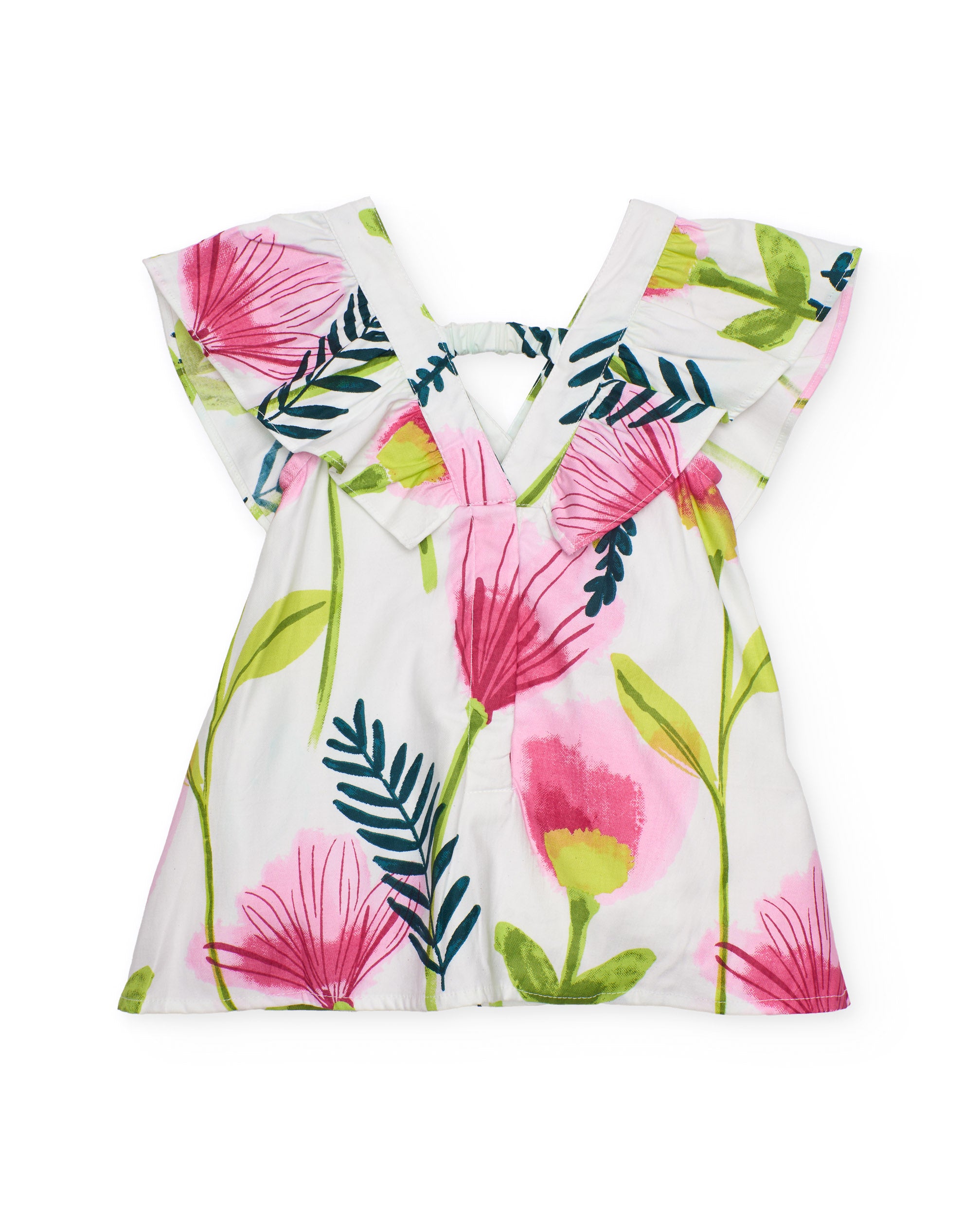 Tuc Tuc vestito bambina bianco fantasia fiori estivo