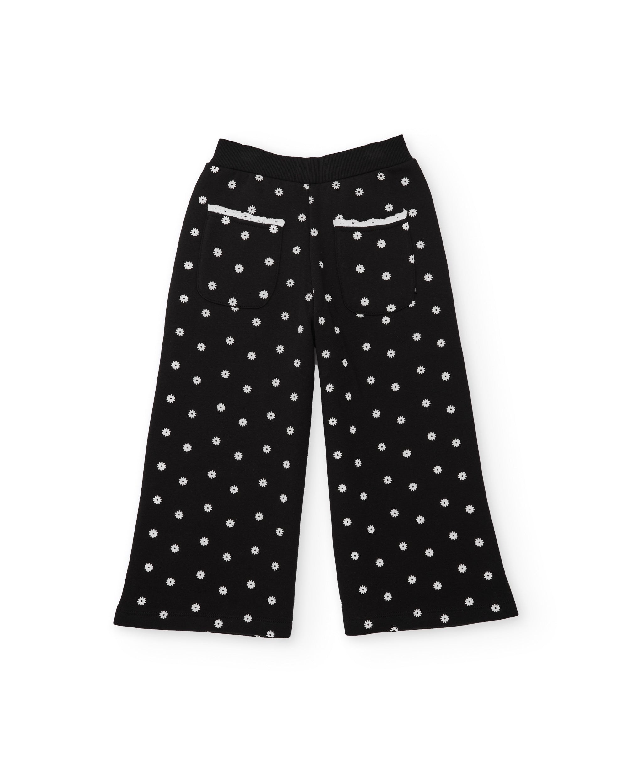 Tuc Tuc Bloom Gallery pantalone bambina nero fiori gamba larga