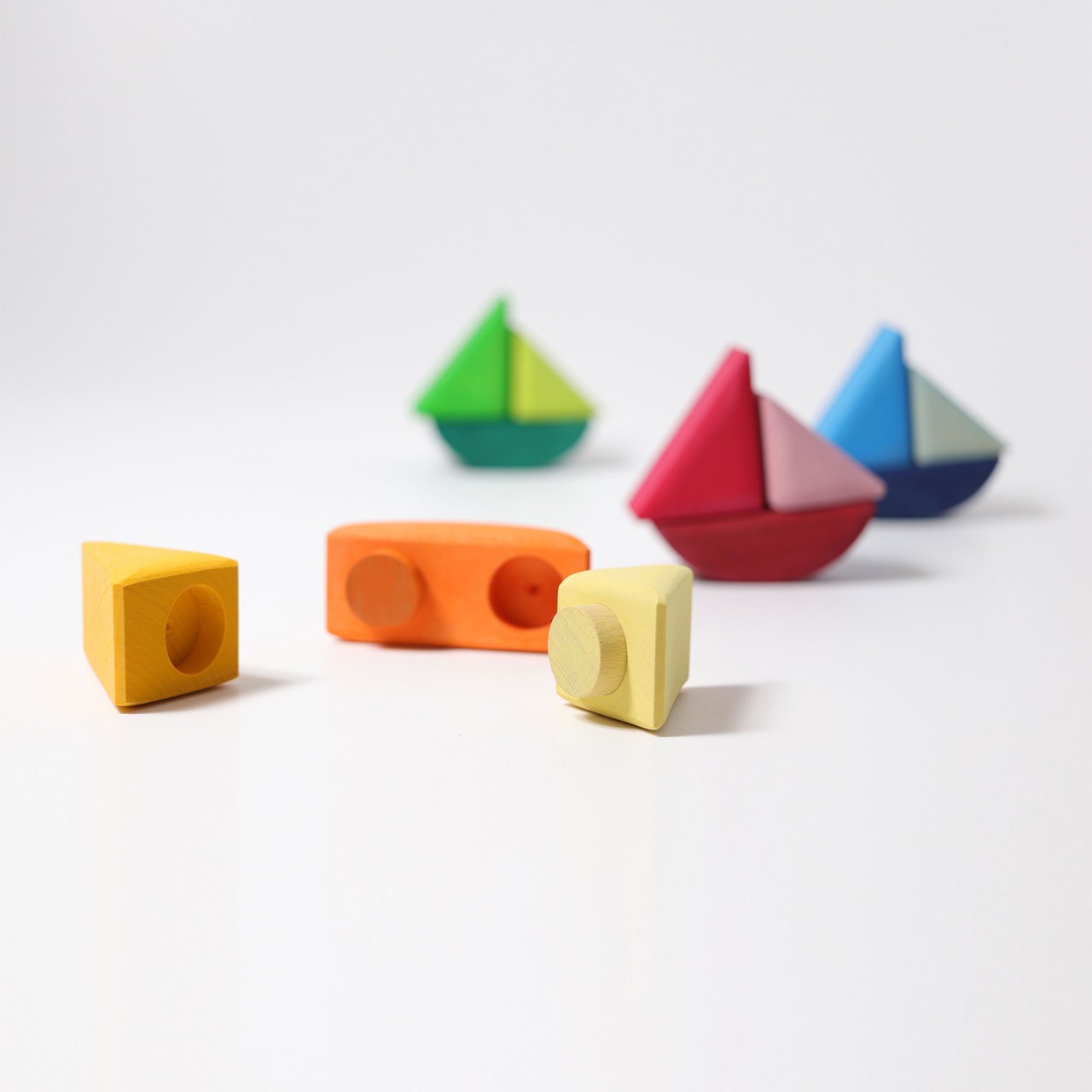 Grimm's Rolling Boats barchette impilabili 12 pezzi legno