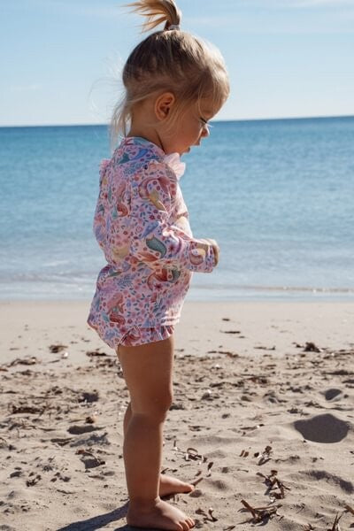 Little Dutch Sirene Costume Mare Manica Lunga Rosa UPF40+