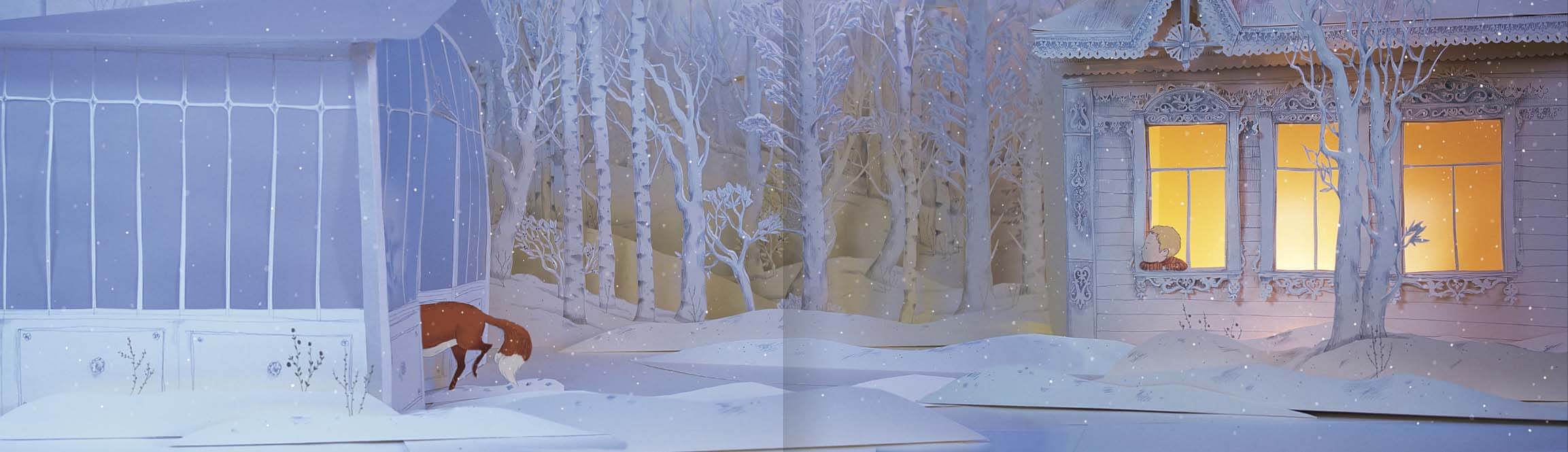 Dal bosco una volpe silent book bambini copertina rigida