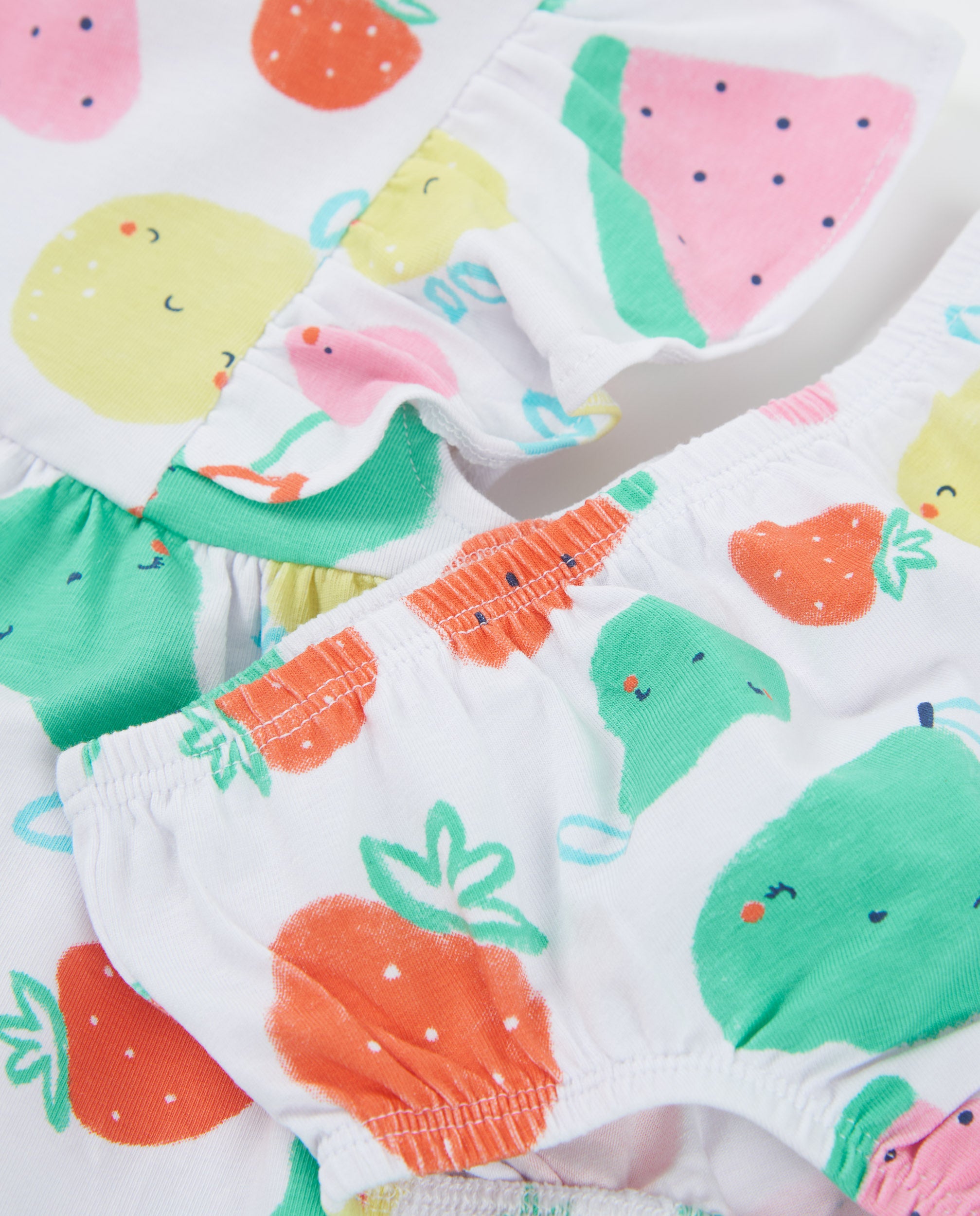 Tuc Tuc vestito neonata frutta bianco con culottina