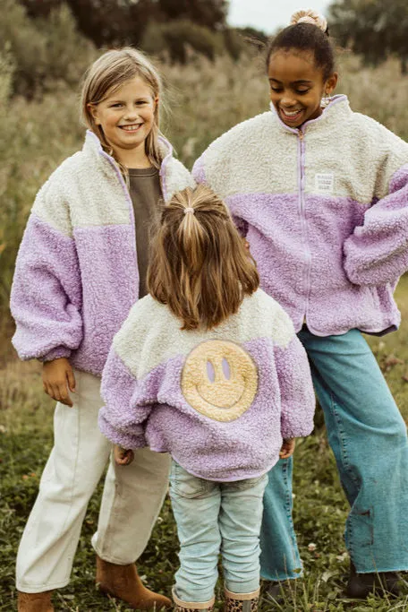 Ella and Rapha Little Teddy Smiley Jacket giacca lilla invernale