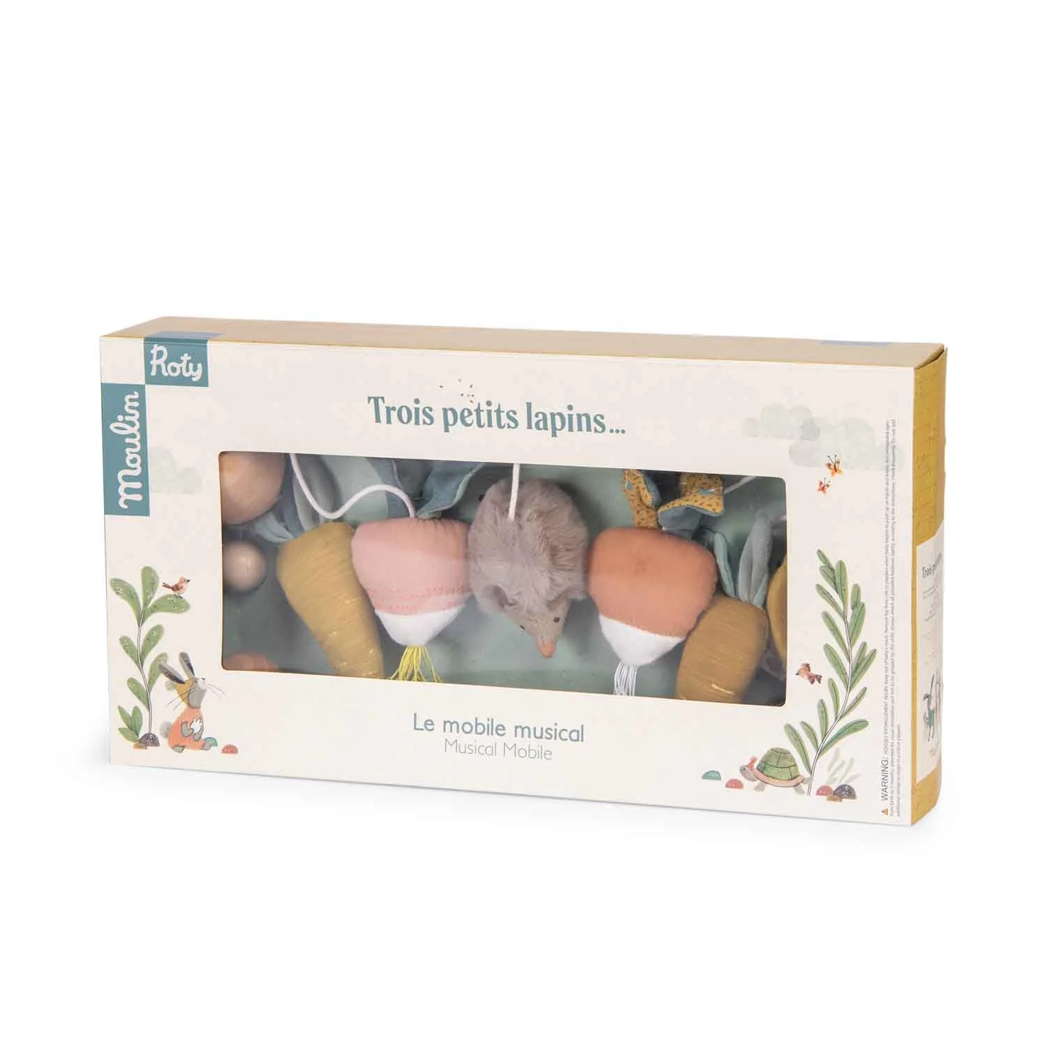 Moulin Roty Trois petits lapins giostrina musicale legno