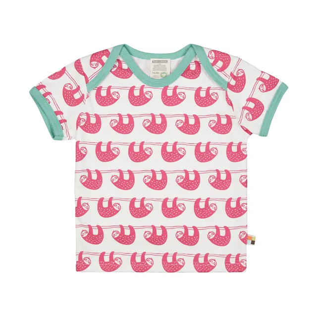 Loud+Proud Bradipo t-shirt fucsia cotone bio