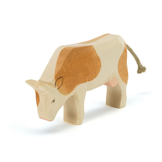 Ostheimer Mucca Marrone figura legno 11,5 cm che mangia