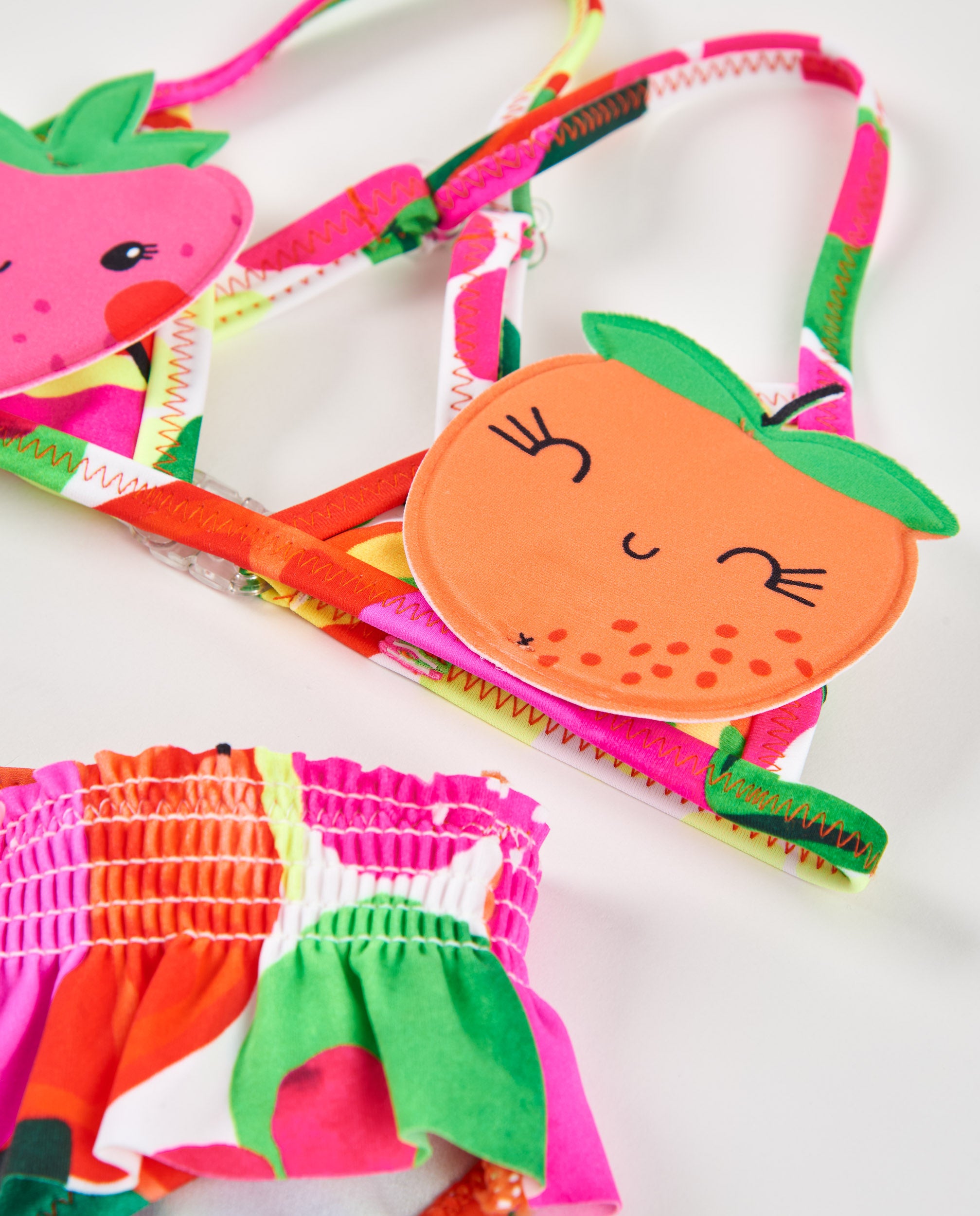 Tuc Tuc bikini bambina rosa frutta asciugatura rapida