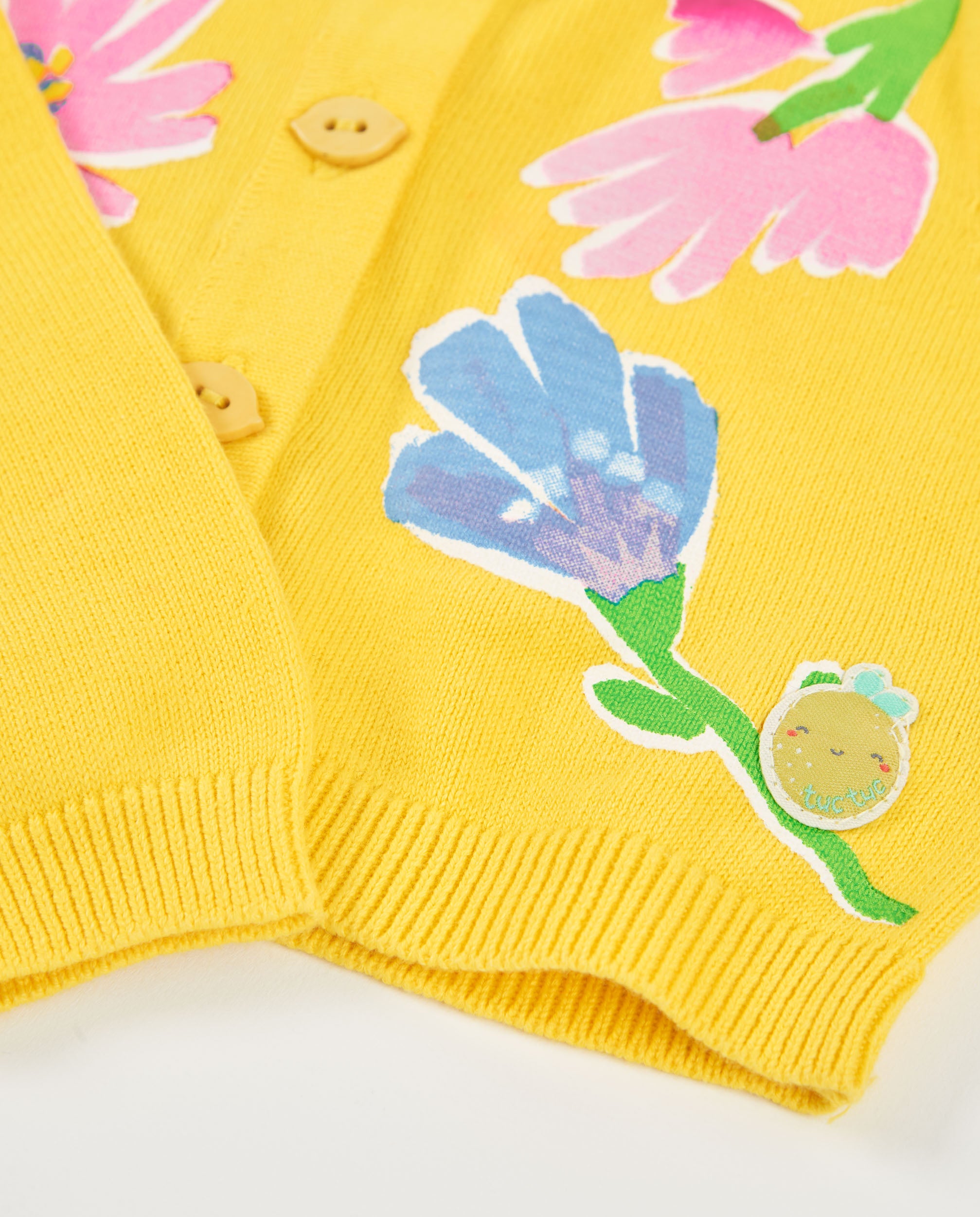 Tuc Tuc cardigan bambina giallo fiori bottoni