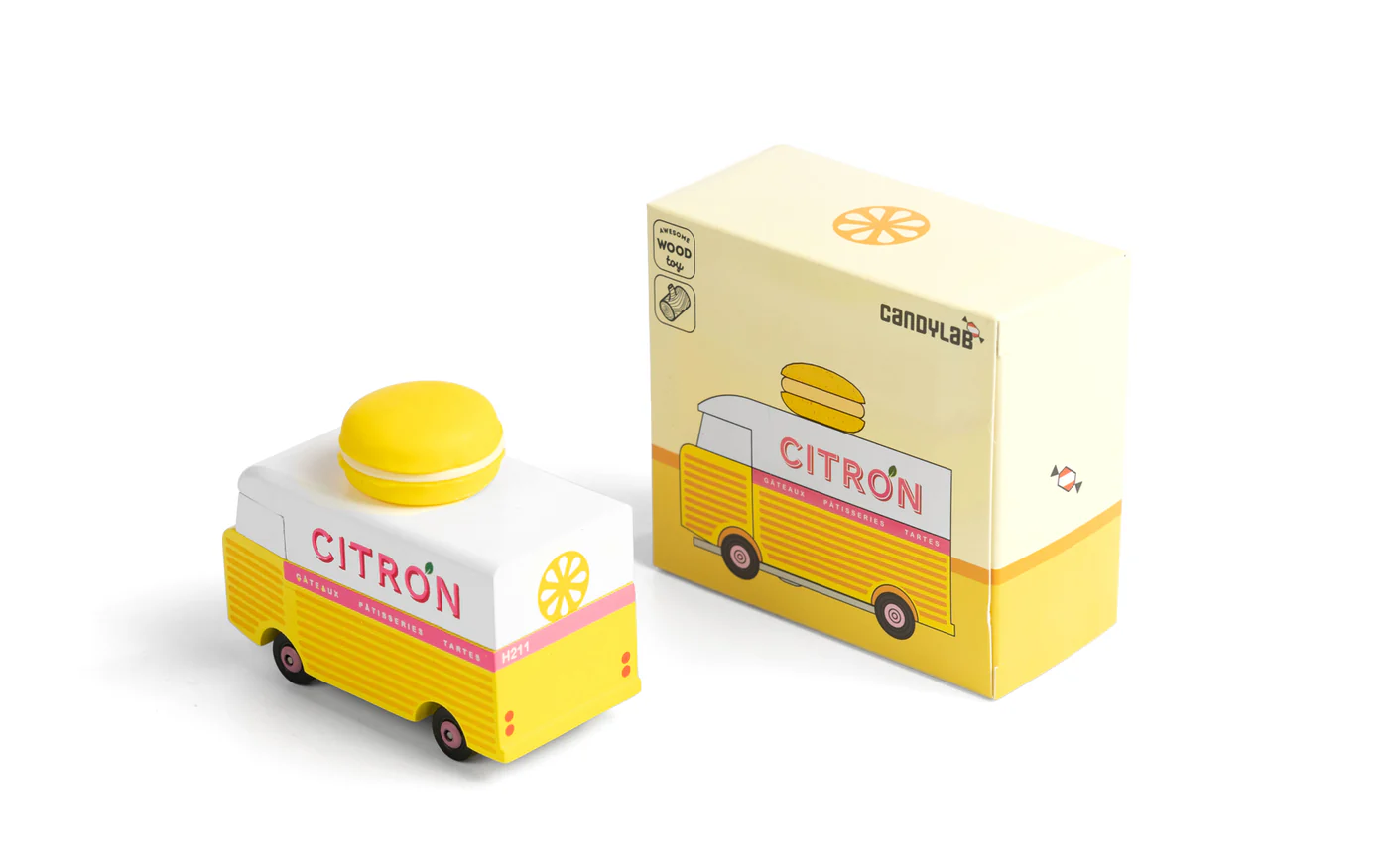 Candylab Candycar Y Macaron Van macchinina legno