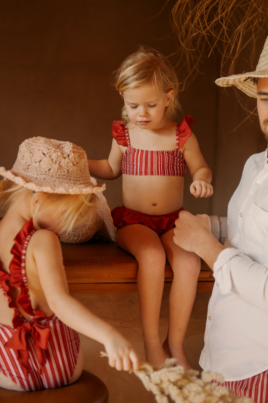 Ella and Rapha Riad Red bikini bambina rosso UPF 50+