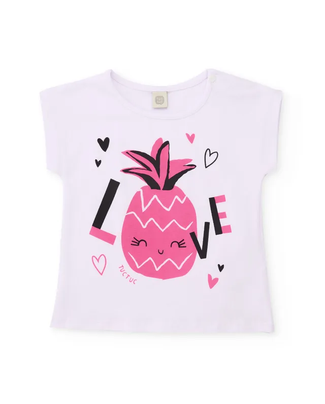 Tuc Tuc T-Shirt Bambina Bianca Ananas Love