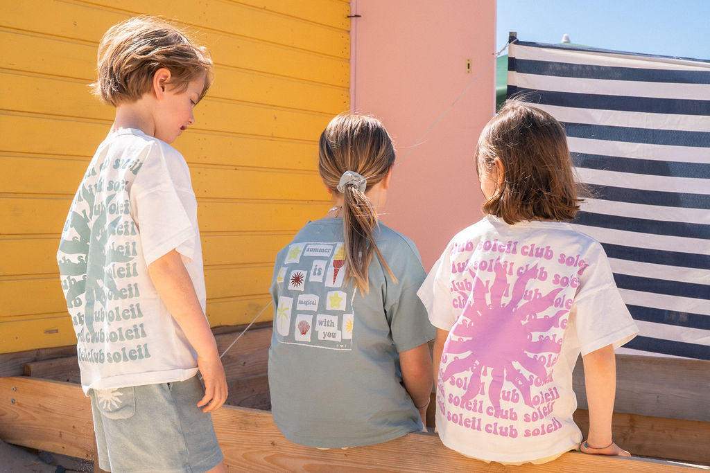 Ella and Rapha Little Terry shorts bimbi verde spugna morbida
