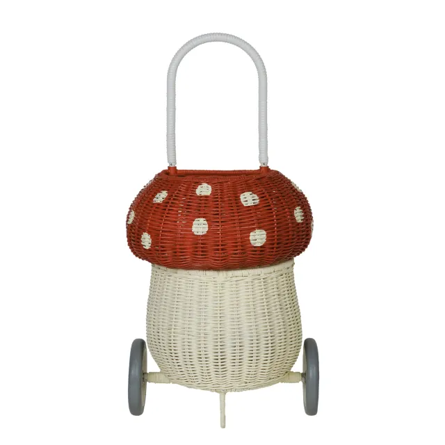 Olli Ella Mushroom Luggy cesto rattan rosso
