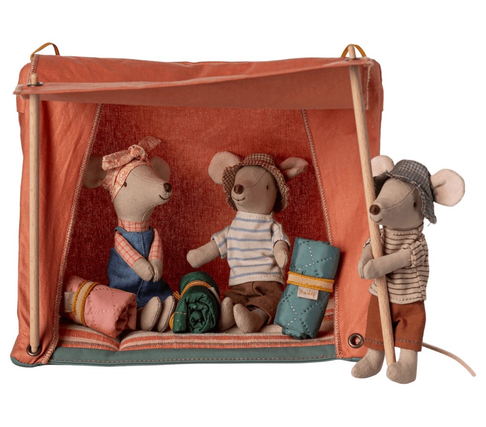 Maileg Hikers tenda corallo miniatura 17,5 cm