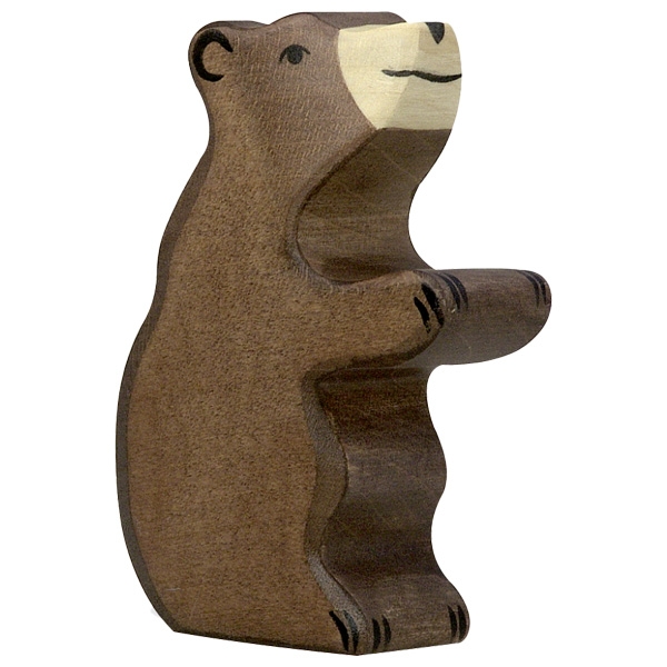 Holztiger piccolo orso seduto figura legno