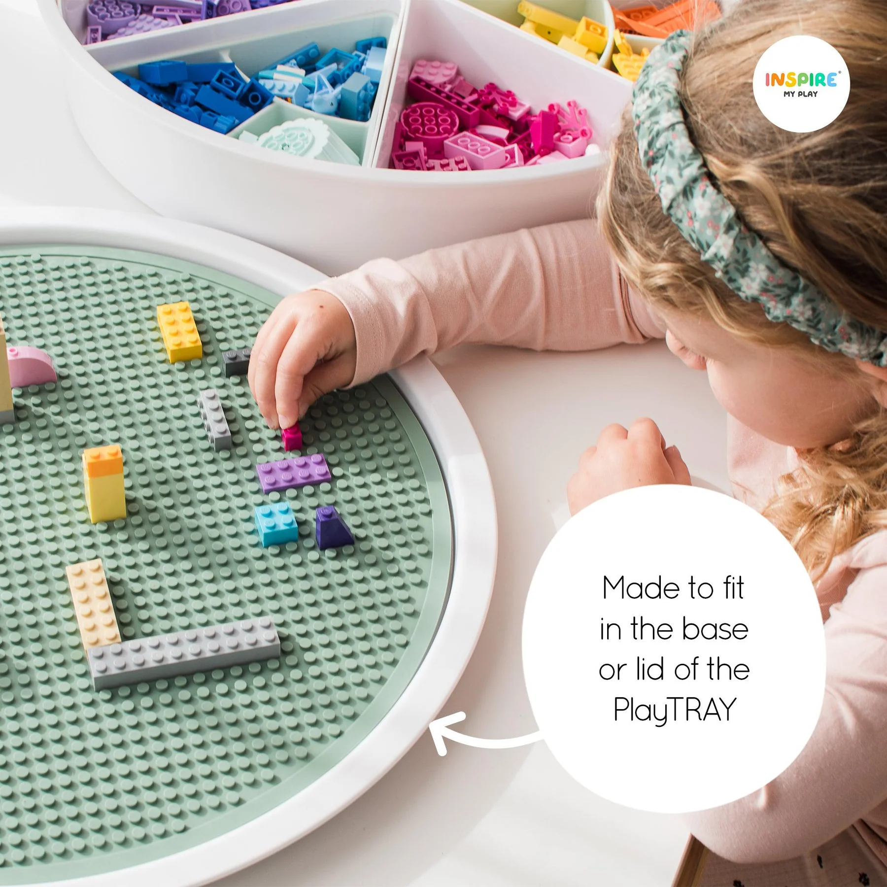 Inspire My Play 2in1 Costruzioni tappeto silicone latte