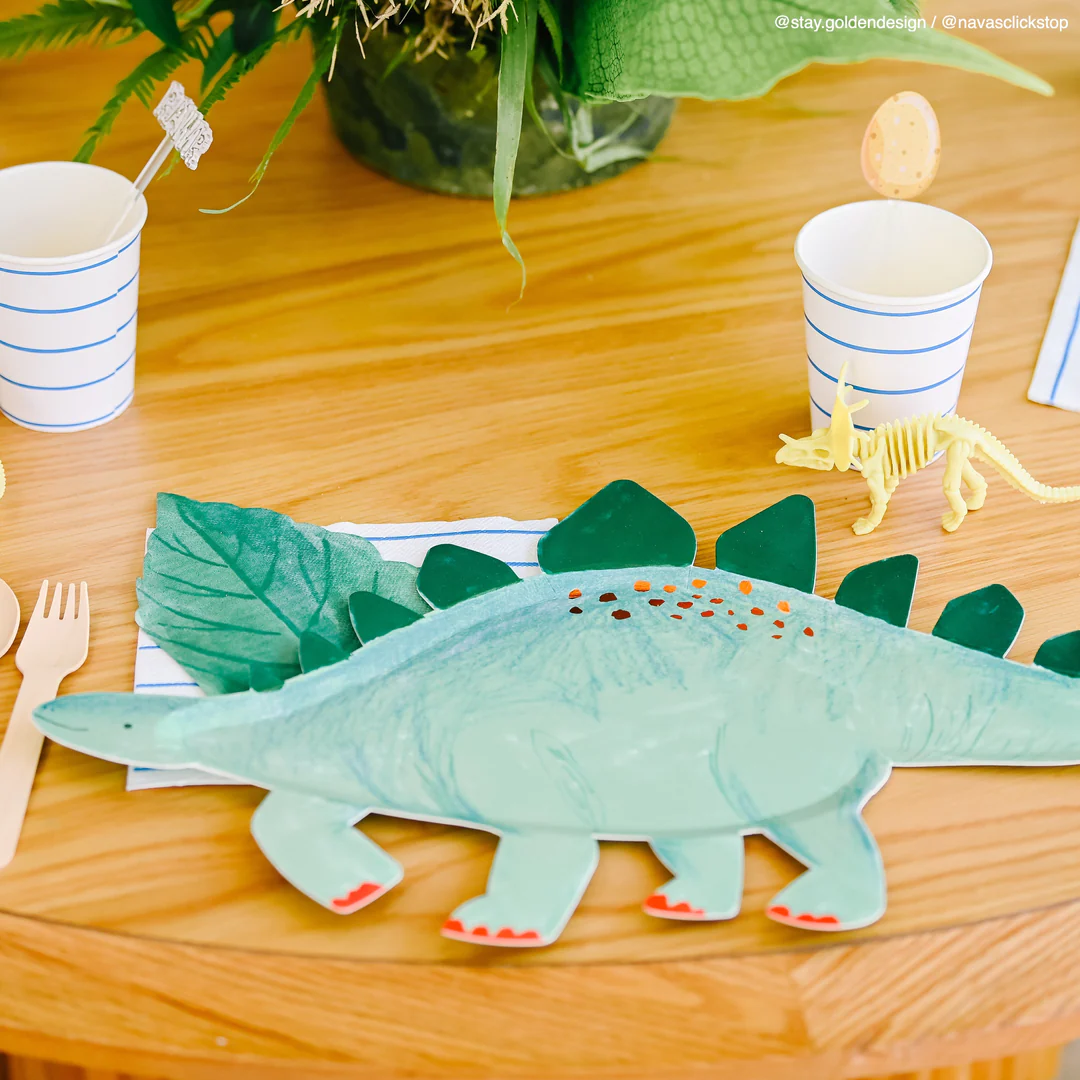 Meri Meri Stegosauro piatti sagomati 4 pz dinosauro