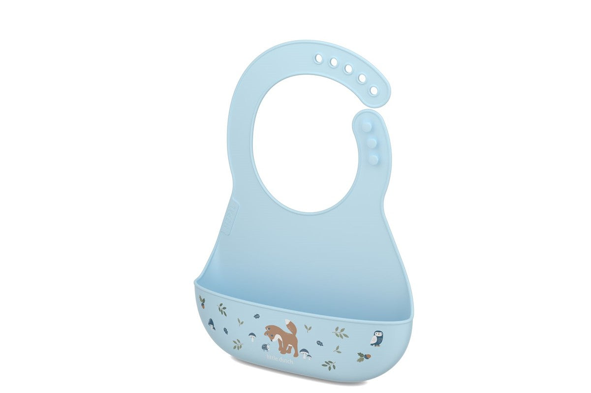 Little Dutch Forest Friends Bavaglino Silicone Tasca Regolabile