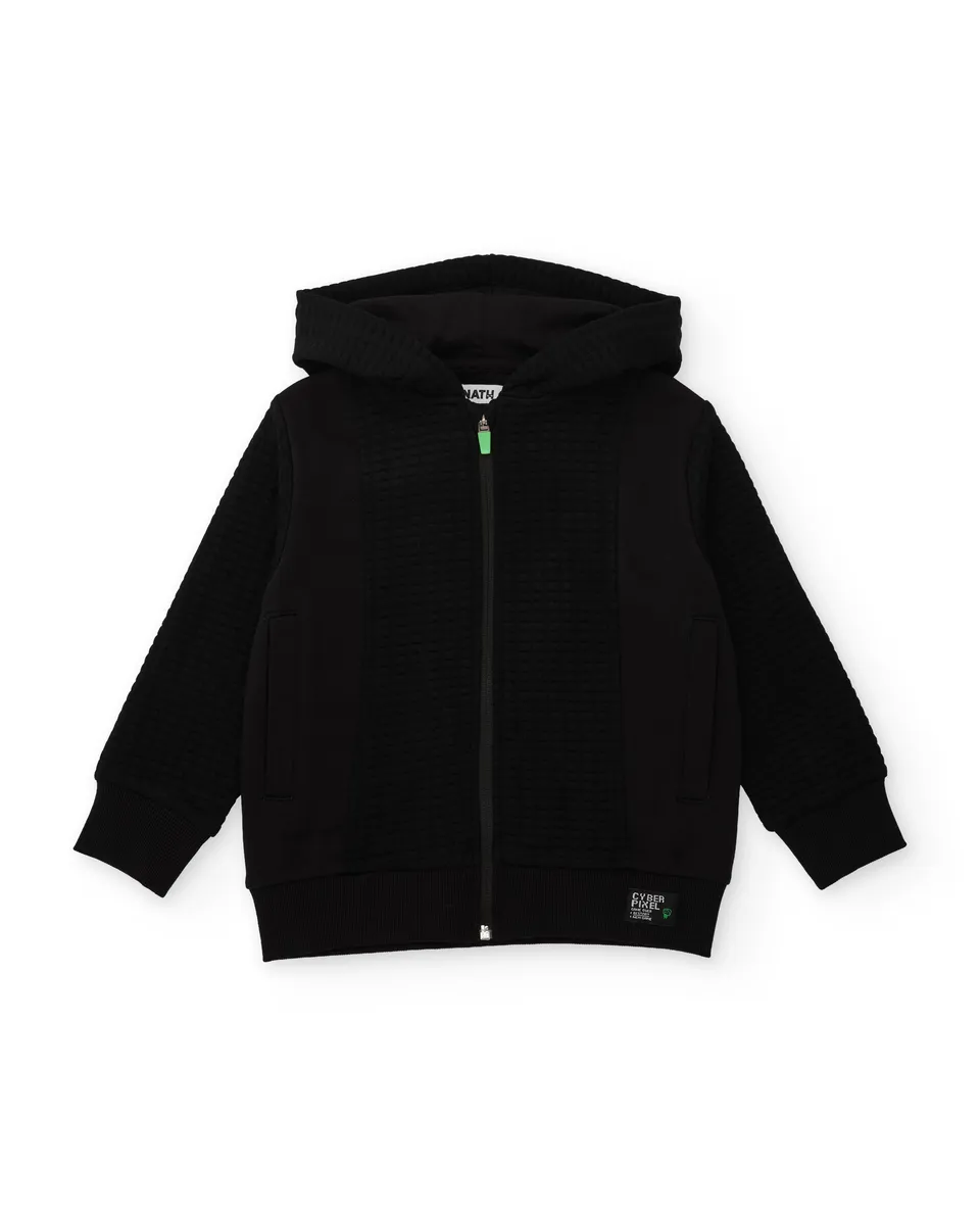 Tuc Tuc felpa pile bimbo con cappuccio nera