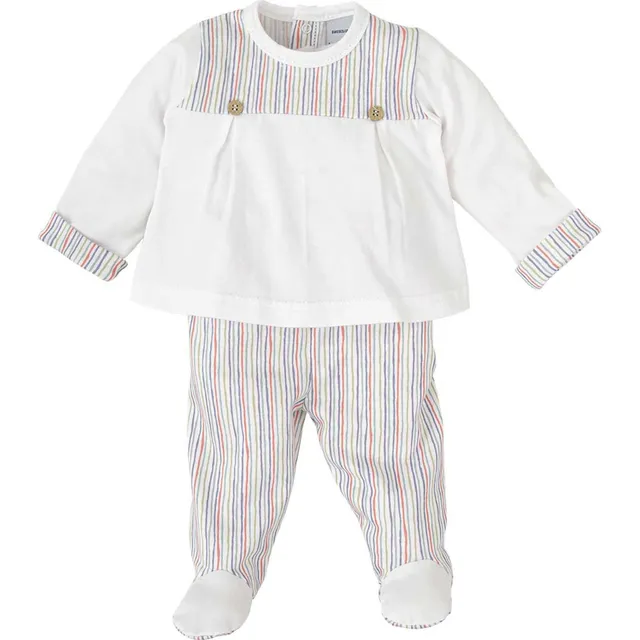 Babidu completo neonato maglia e ghettina righe 6 mesi cotone