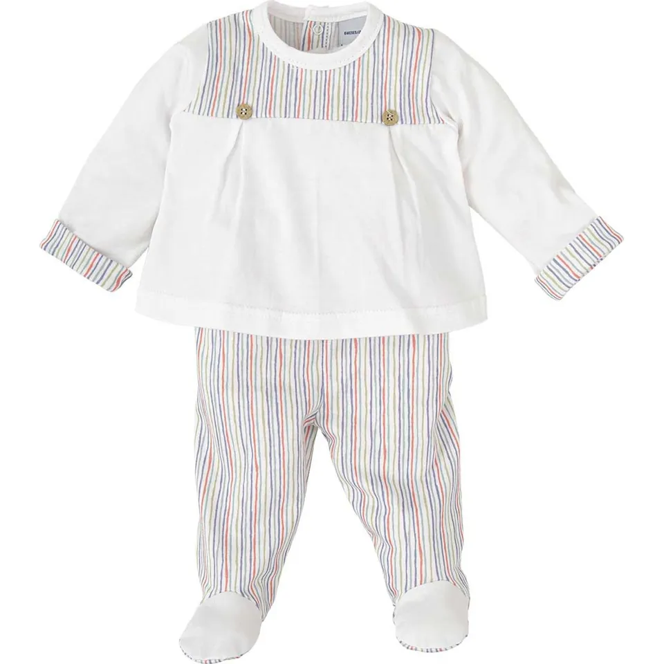 Babidu completo neonato maglia e ghettina righe 6 mesi cotone