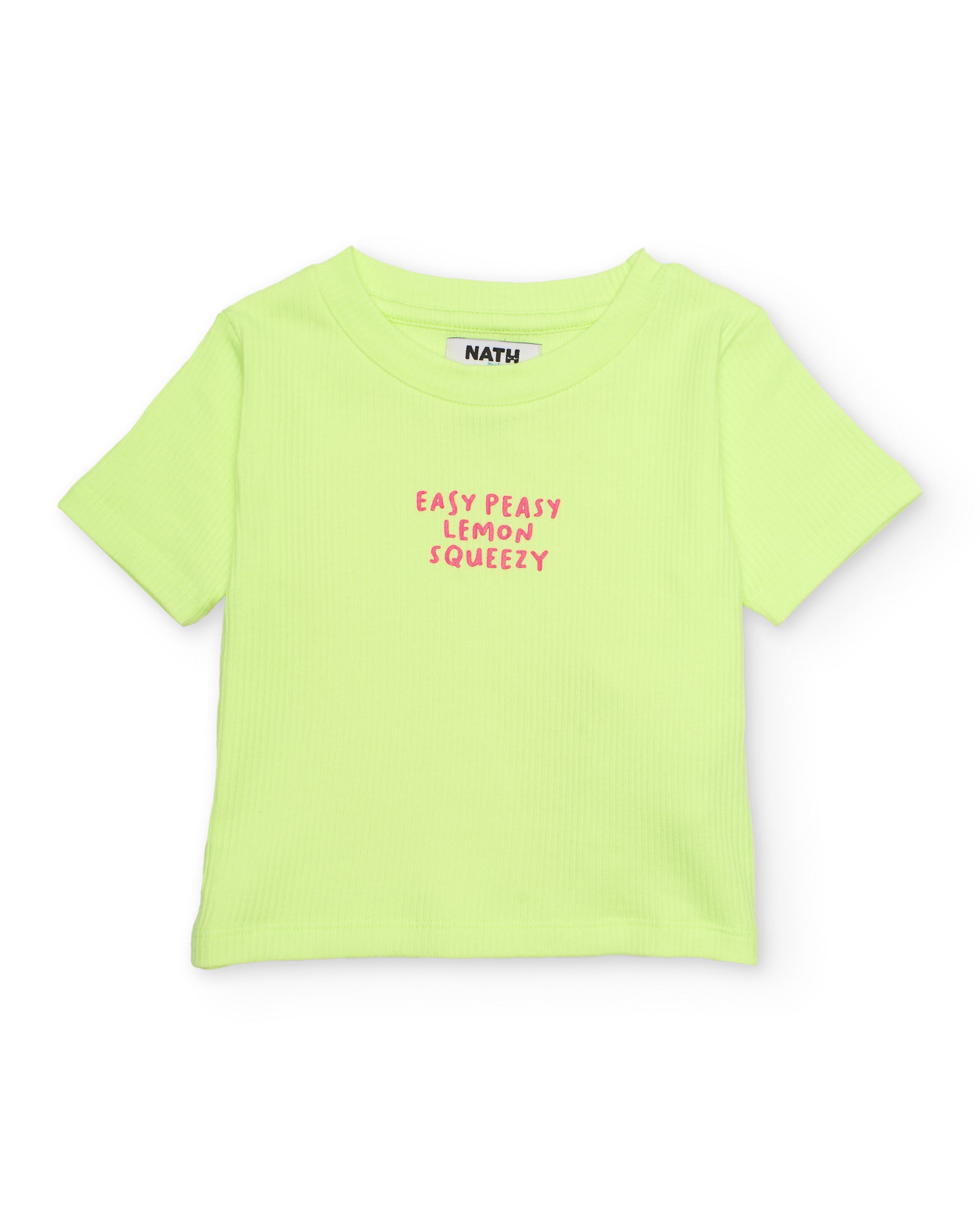 Tuc Tuc maglietta bambina verde costina scritta rosa
